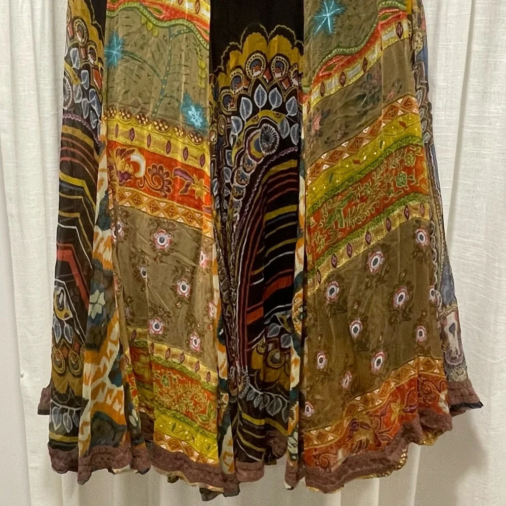 Anu by Natural boho patchwork skirt Size M